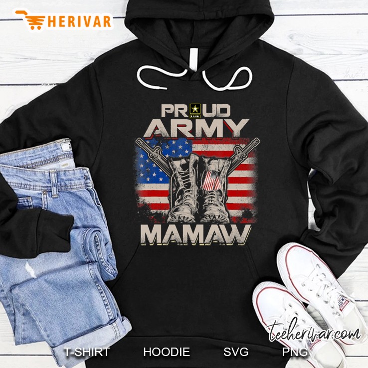 Proud Army Mamaw America Flag Us Military Pride Hoodie