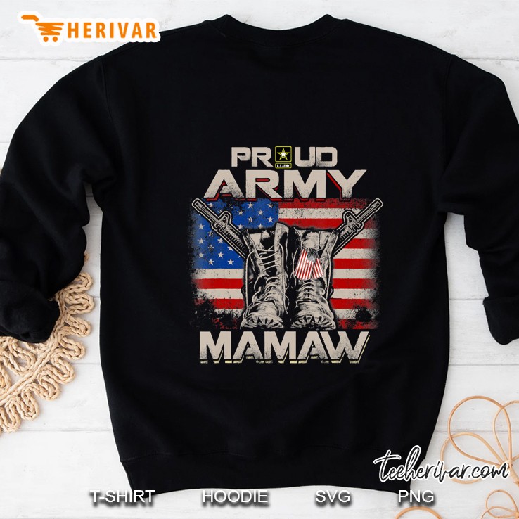 Proud Army Mamaw America Flag Us Military Pride Sweatshirt