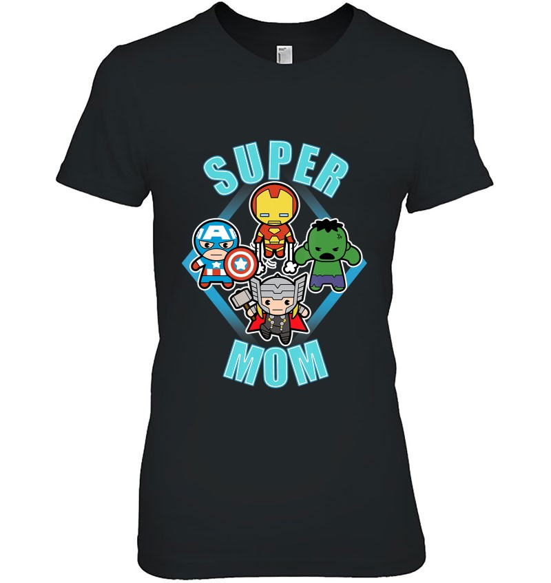 Marvel Mothers Day Kawaii Team Super Mom Graphic T-Shirt