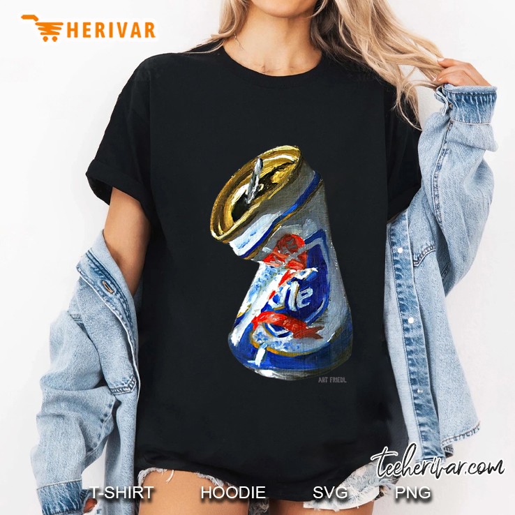 Old Crushed Beer Can Style Ladies Tee