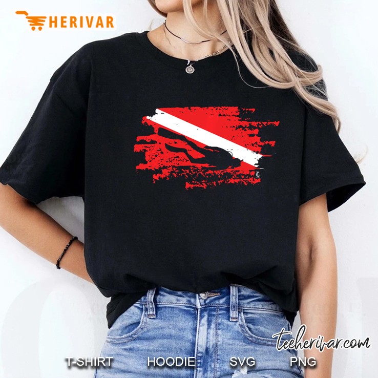 Scuba Diving Diver Down Flag Awesome Marine Diver Dive Gift Pullover Ladies Tee
