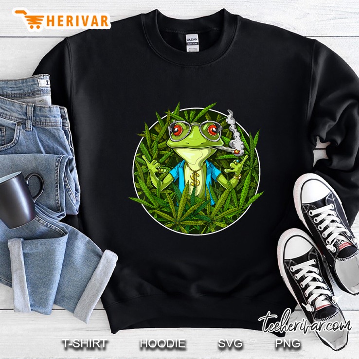 Frog Smoking Weed Stoner Hippie Cannabis Marijuana Funny Sweatshirt