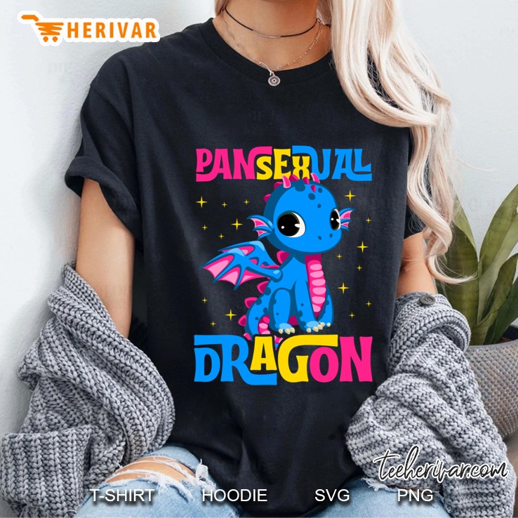 Pansexual Dragon Pansexual Pride Flag Gift Pullover Ladies Tee
