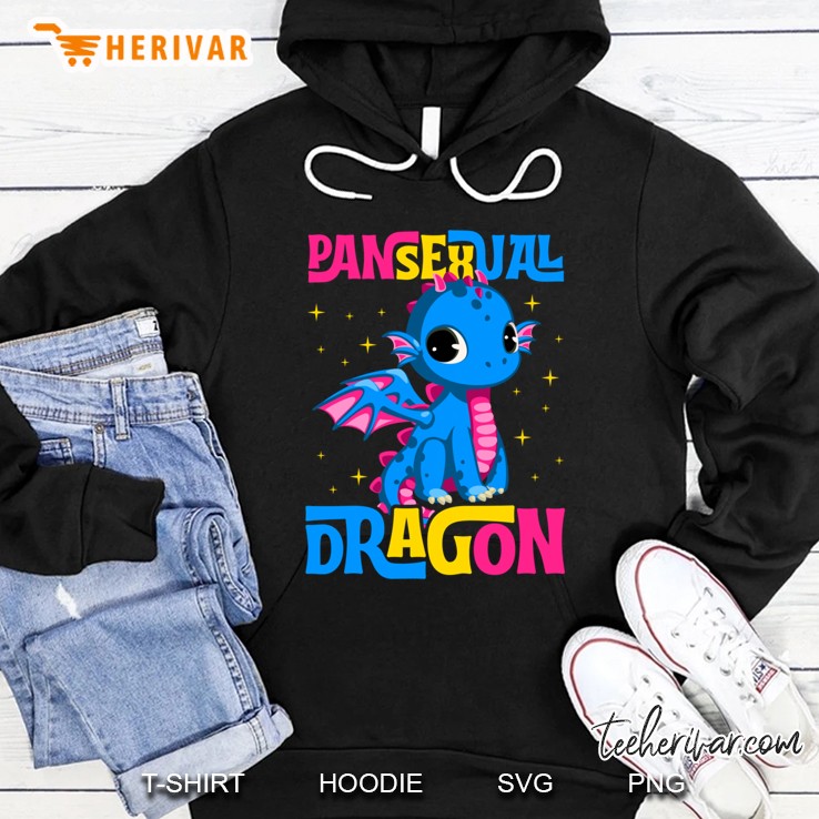 Pansexual Dragon Pansexual Pride Flag Gift Pullover Hoodie