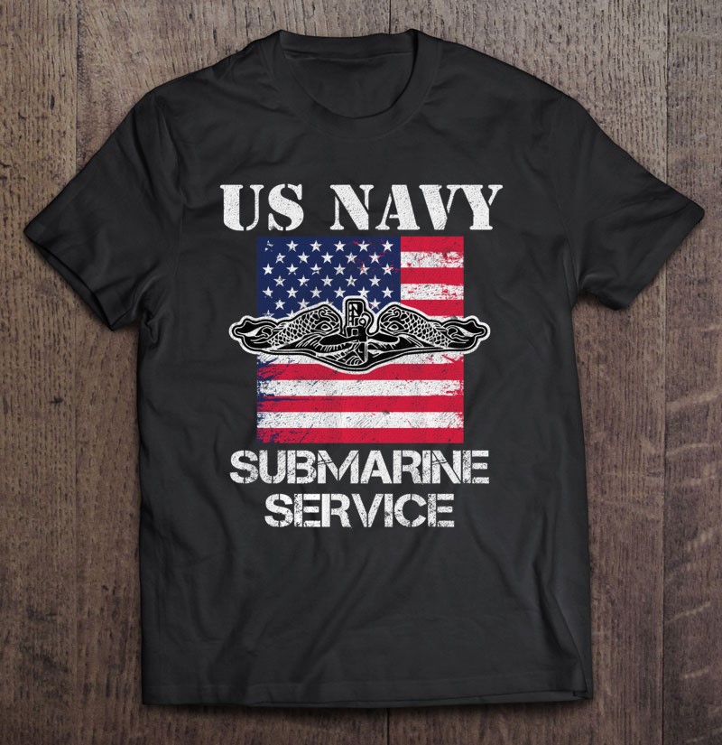 Vintage Us Navy Submarine Service American Flag Veteran Pullover