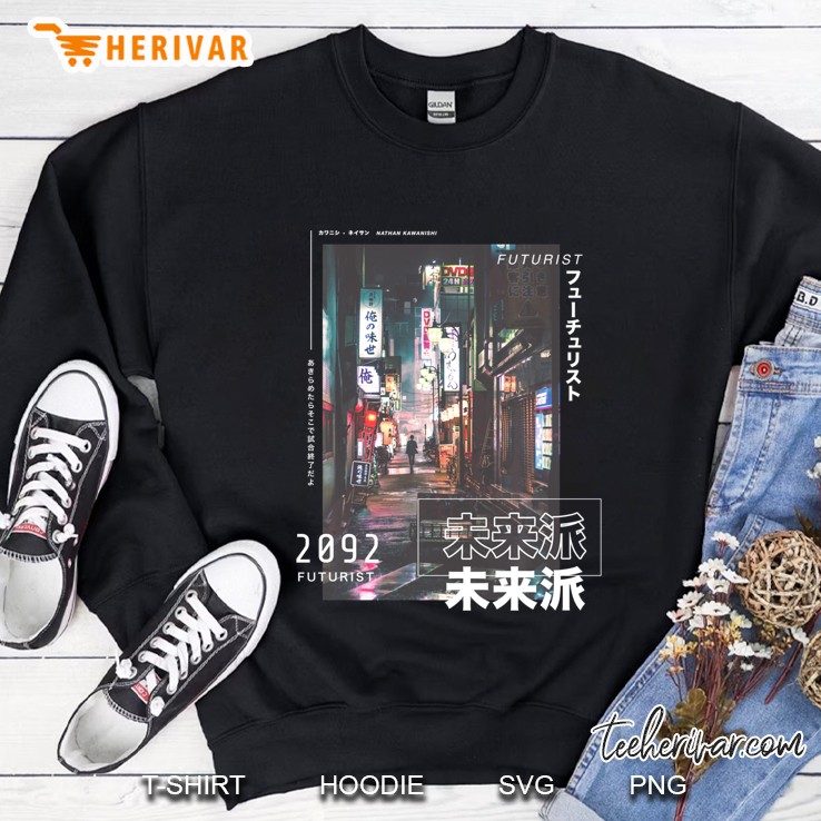 Japanese Street Cyberpunk Tokyo Streetwear Aesthetic Graphic Pullover Sweatshirt