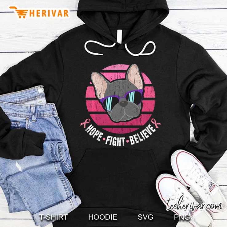 Breast Cancer Awareness French Bulldog Pink Ribbon Hope Hoodie