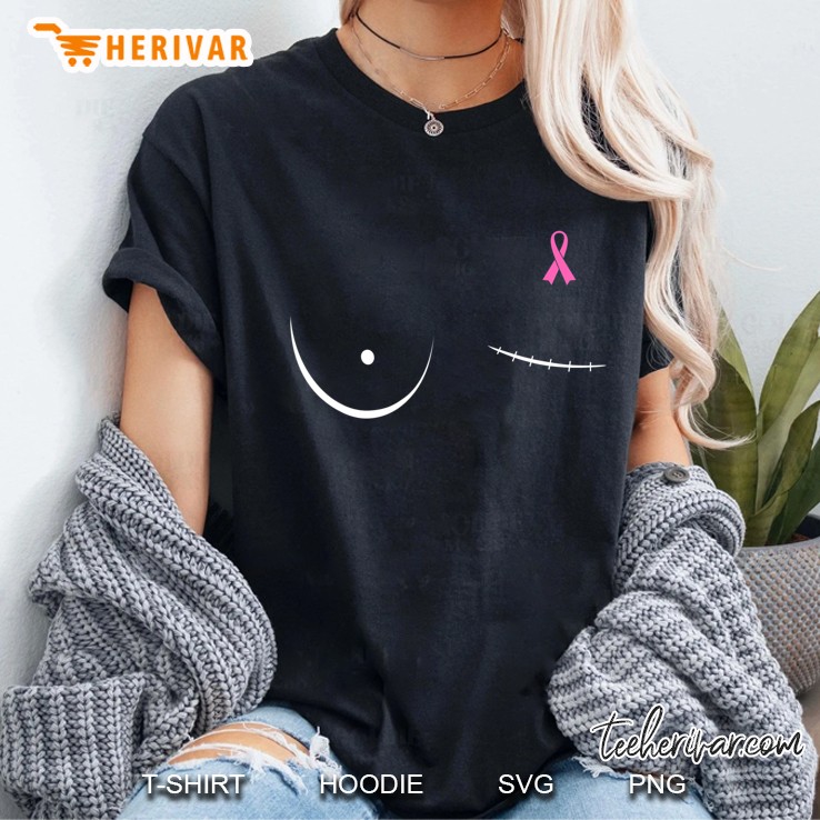 Breast Cancer Survivor Pink Ribbon - Left Mastectomy Ladies Tee