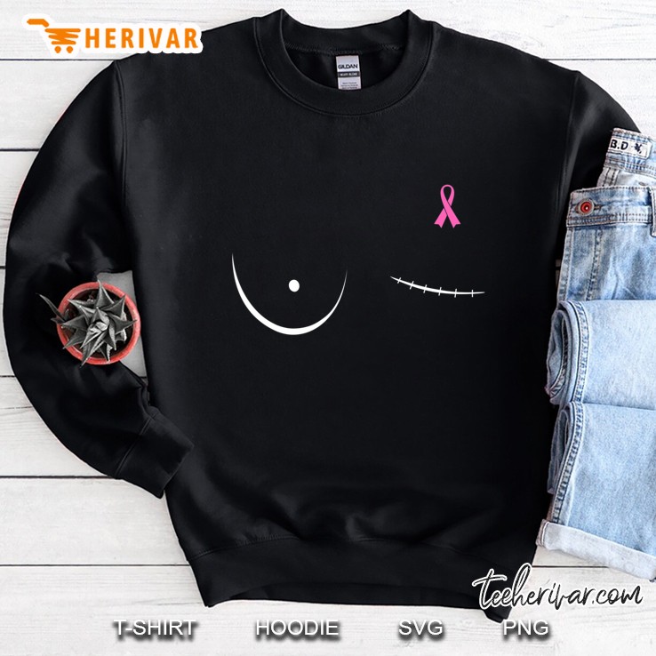 Breast Cancer Survivor Pink Ribbon - Left Mastectomy Sweatshirt