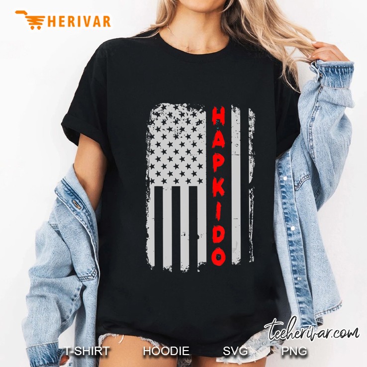 Hapkido Korean Martial Arts American Flag Ladies Tee