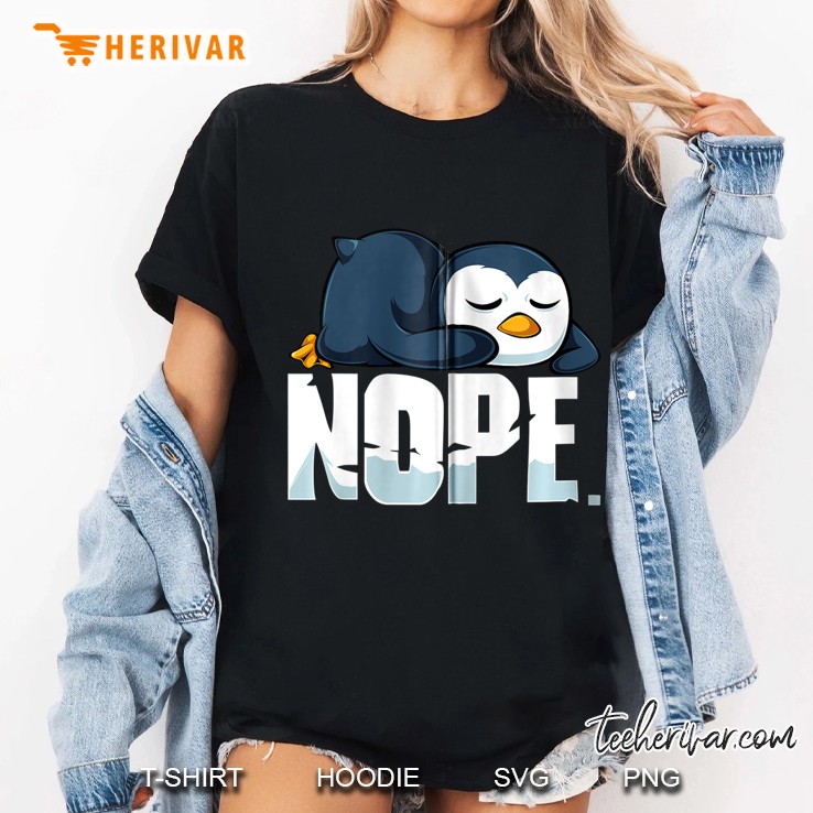 Nope Penguin Aquatic Birds Swimming Underwater Antarctica Zip Ladies Tee