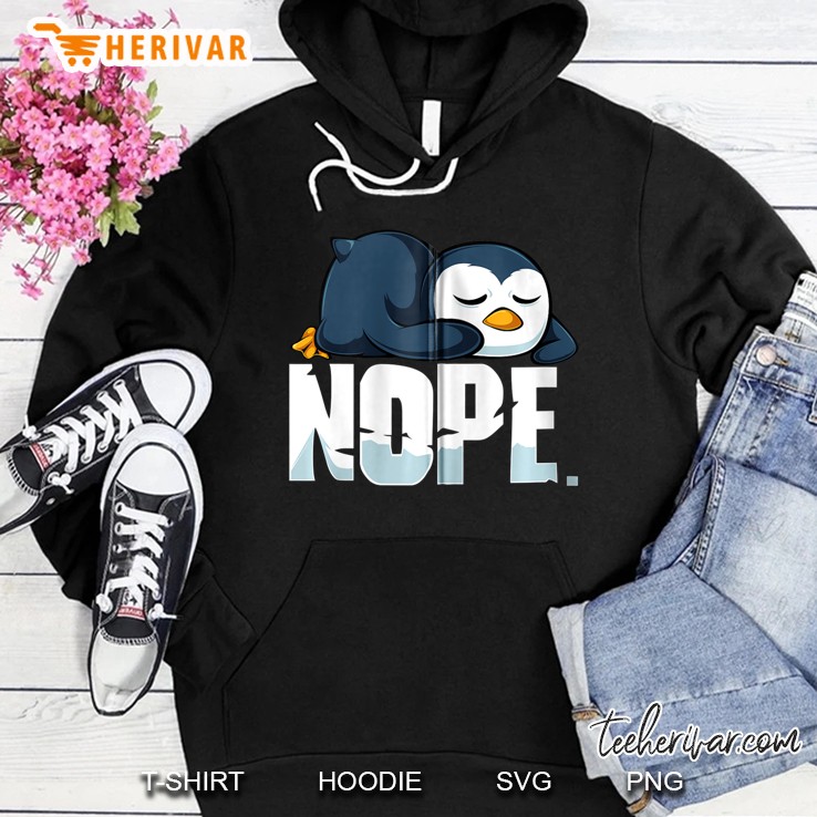 Nope Penguin Aquatic Birds Swimming Underwater Antarctica Zip Hoodie