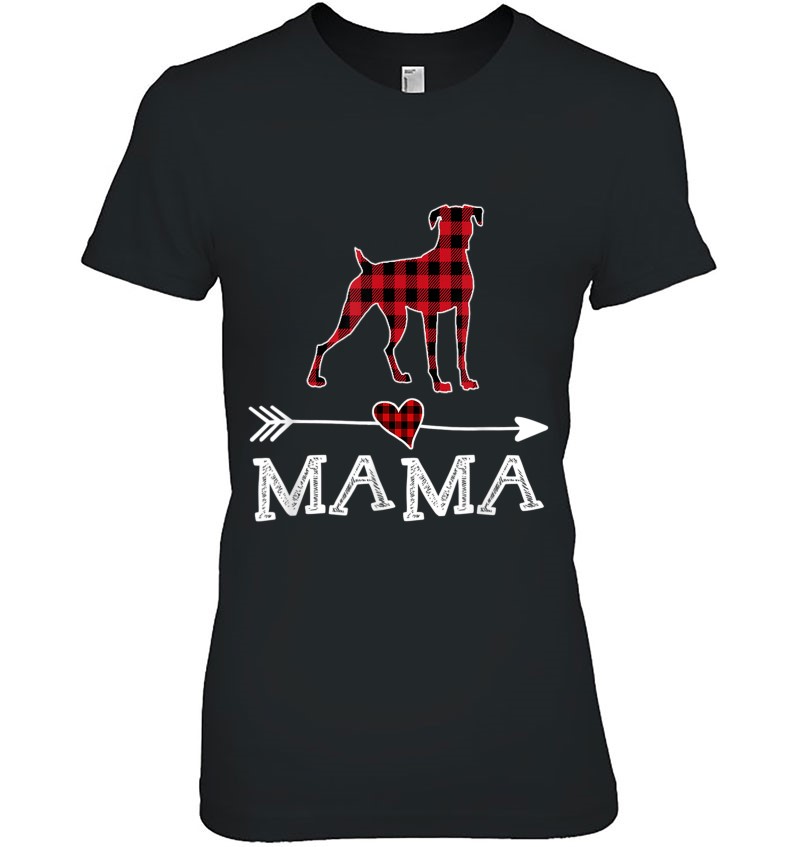 Womens Red Plaid Mama Boxer Dog Mom Buffalo Pajama Mugs