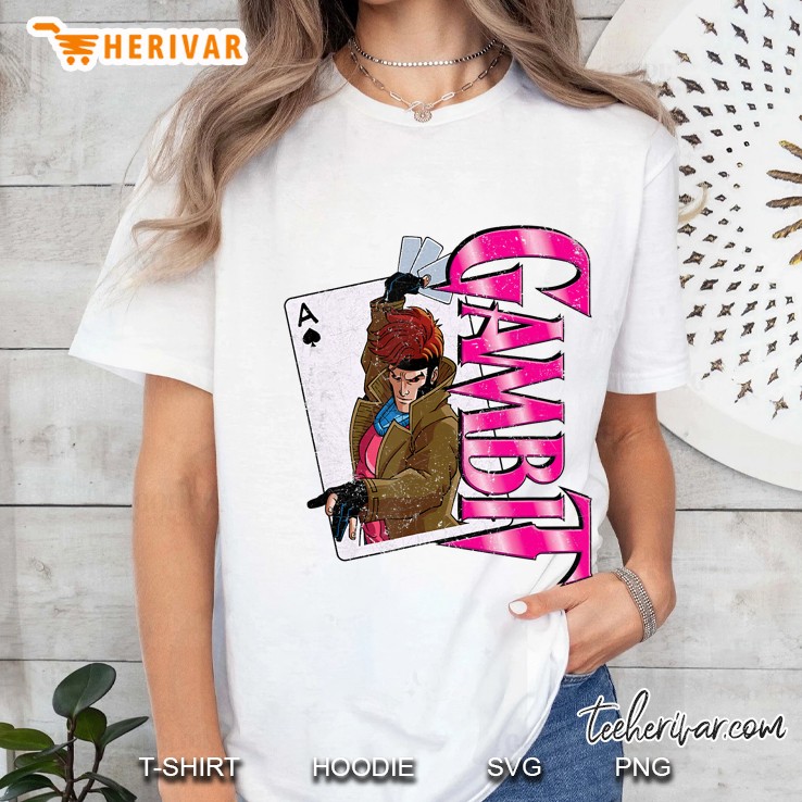 Marvel X-Men Gambit Card Retro Ladies Tee