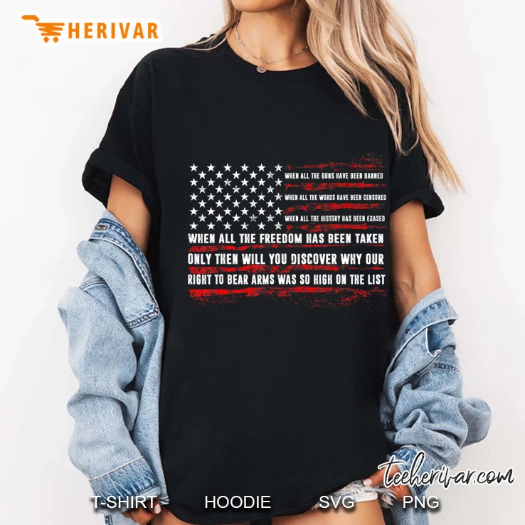 Gun American Flag Quote Our Right To Bear Arms Ladies Tee