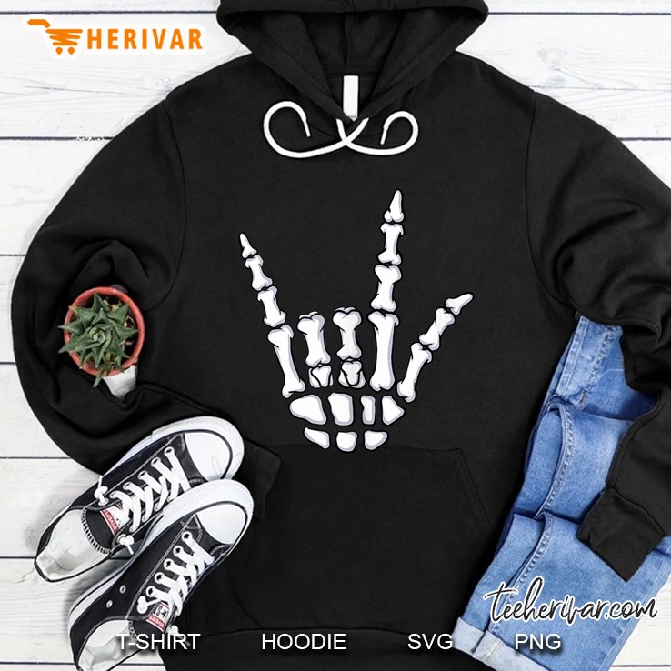 I Love You Sign Language Gift - Skeleton Hand Halloween Asl Hoodie