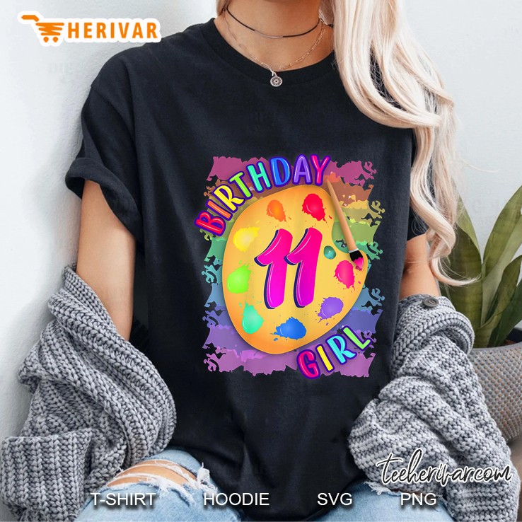 Birthday Girl 11 Years Old Art Painting Party 11Th Birthday Ladies Tee