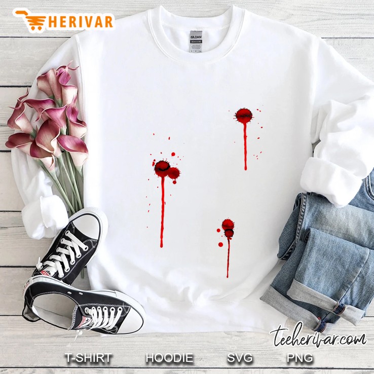 Bullet Hole Gunshot Wound Halloween Costume Blood Bloody Sweatshirt