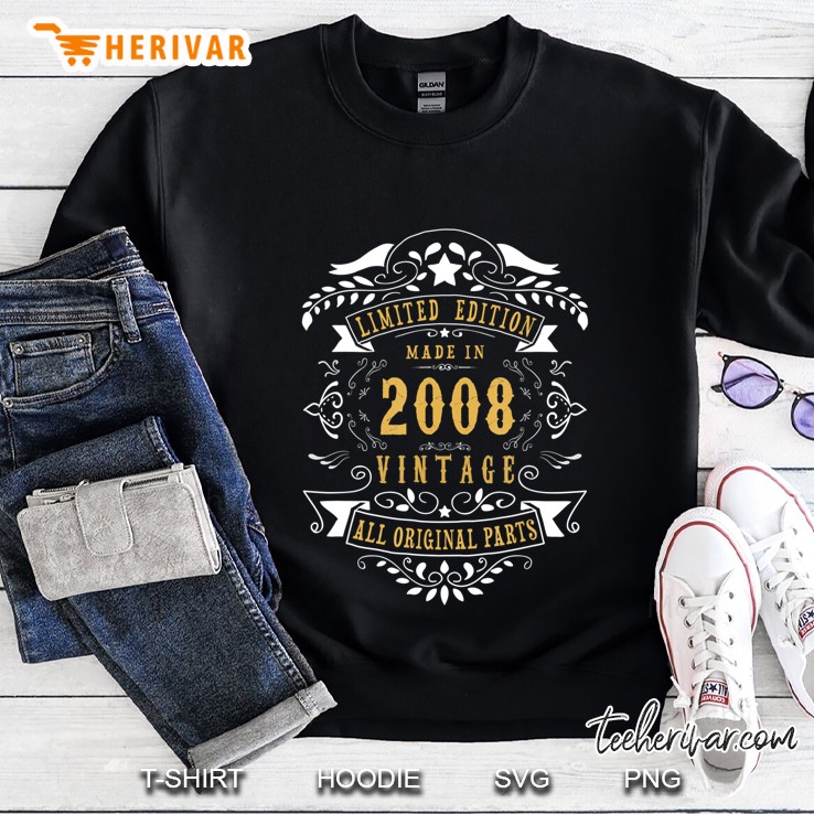 12 Years Old Made Born In 2008 Vintage 12Th Birthday Gift Sweatshirt