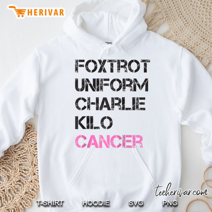 Foxtrot Uniform Charlie Kilo, Fuck Breast Cancer Raglan Baseball Tee Hoodie