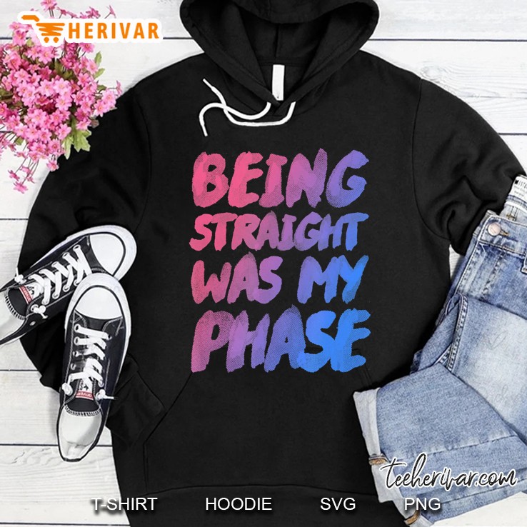 Being Straight Was My Phase - Bisexual Watercolor Design Hoodie