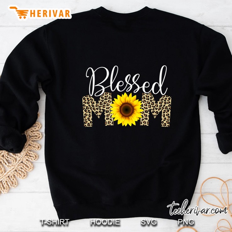 Blessed Mom Leopard Print Sunflower Sweatshirt