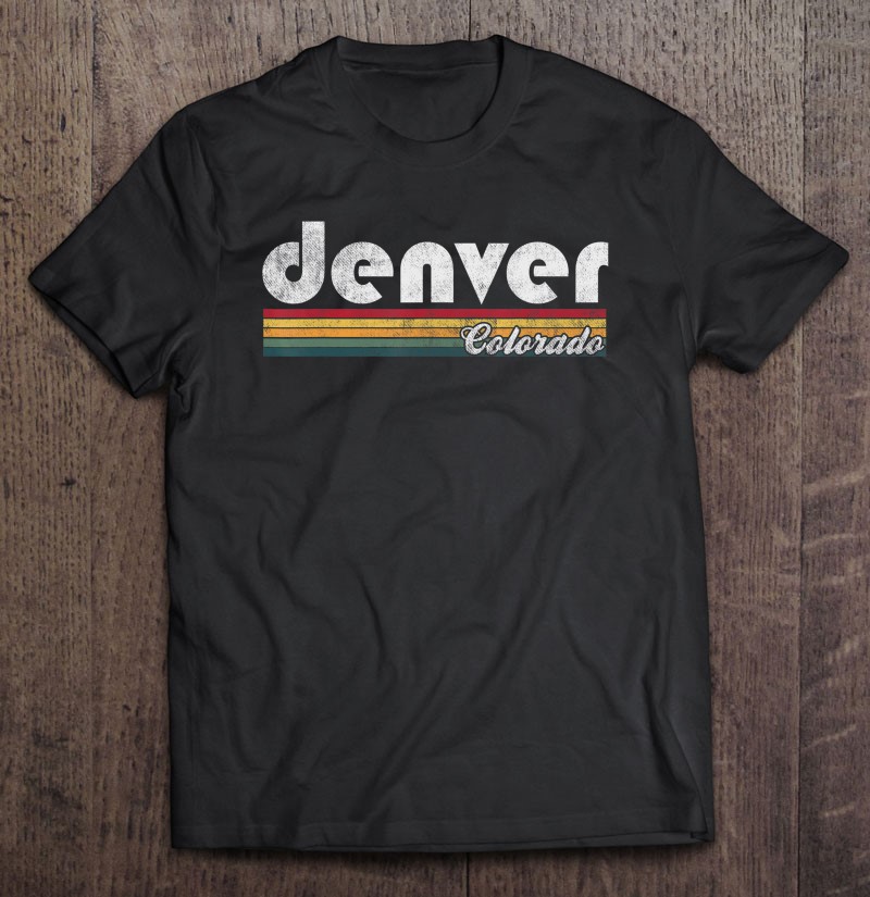 Black Retro Vintage 1980s Denver Colorado T-Shirt Men's S-6XL  US 100% Cotton