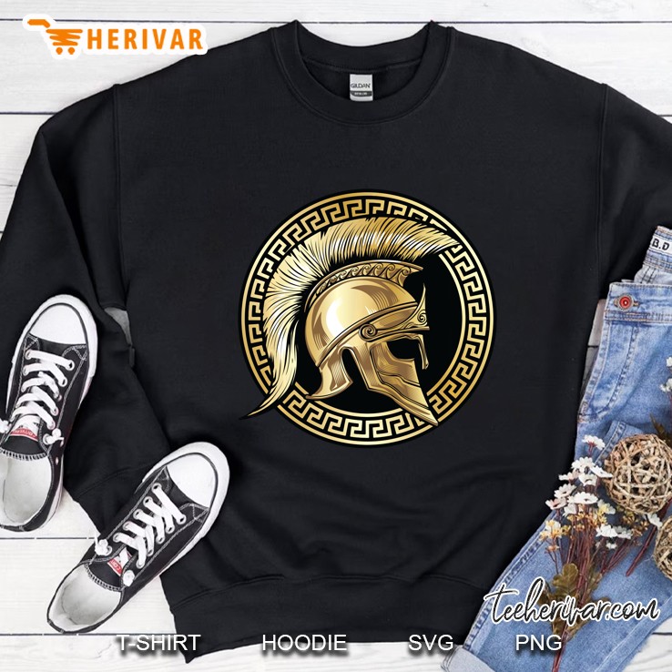 Spartan Helmet Gold Gladiator Sparta Greek Gym Workout Pullover Sweatshirt