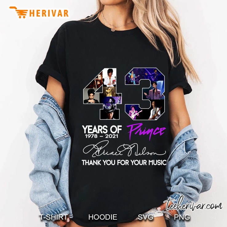 43 Years Of Prince 1978 - 2021 Thank You For Your Music Ladies Tee