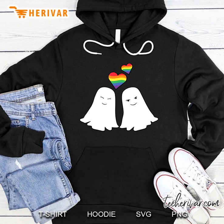 Lgbt Rainbow Pride Gay Spooky Ghosts Gift Halloween Lgbtq Hoodie
