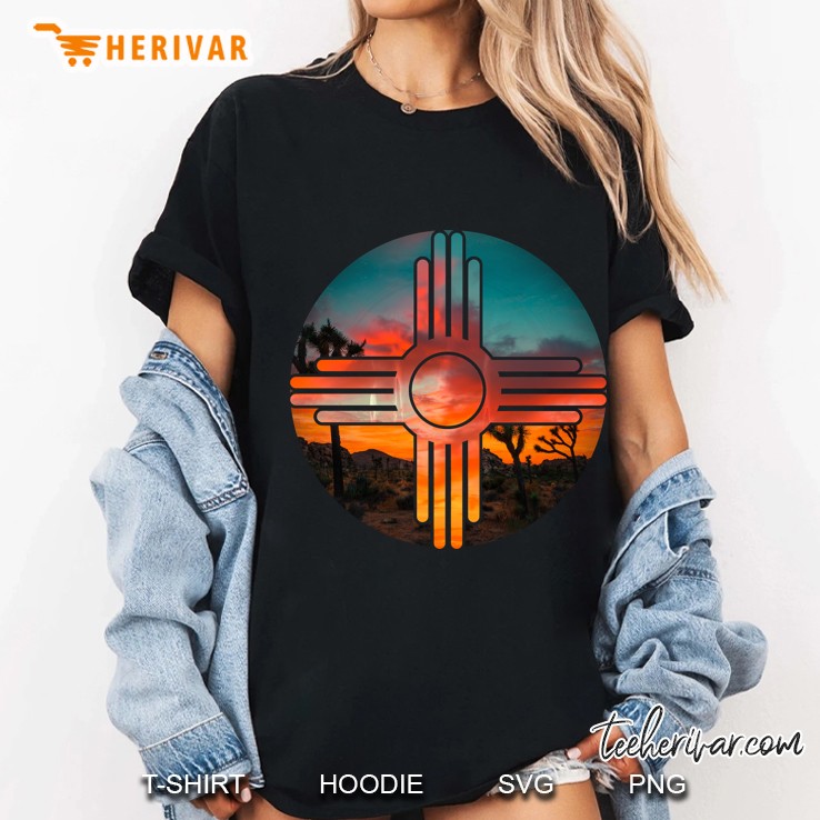 New Mexico Zia Symbol And Landscape Art Ladies Tee
