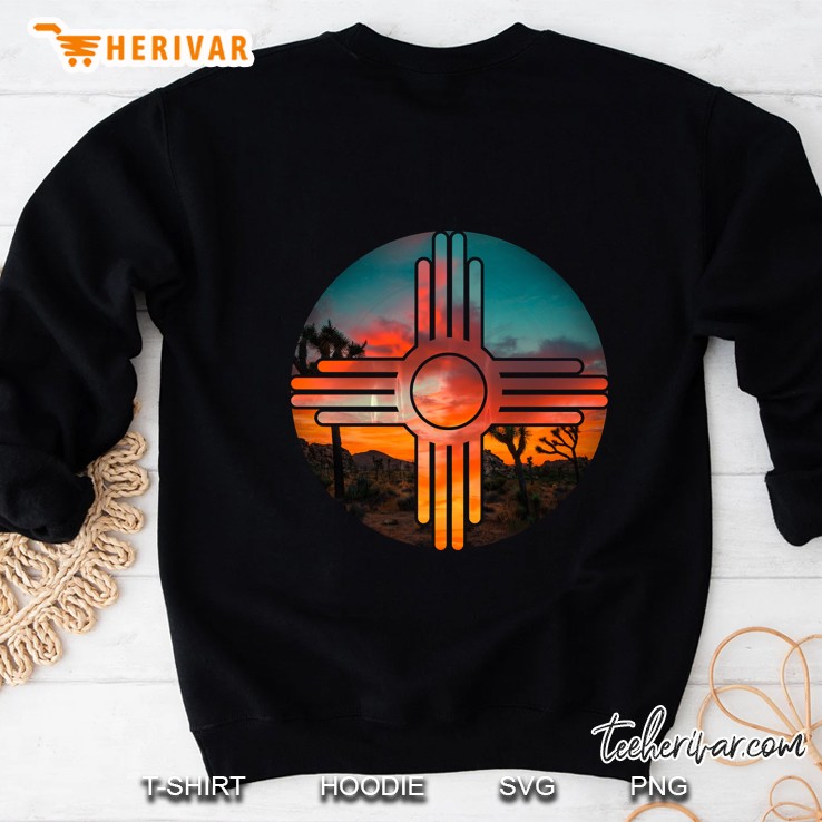 New Mexico Zia Symbol And Landscape Art Sweatshirt