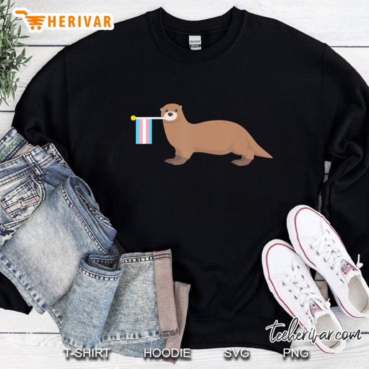 Otter Transgender Flag Cute Lgbt Rainbow Gay Pride Girl Gift Sweatshirt