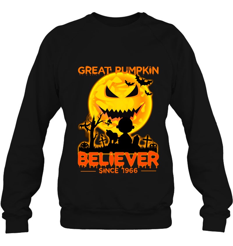 Great Pumpkin Believer Since 1966 Charlie Brown And Snoopy Halloween Sweatshirt