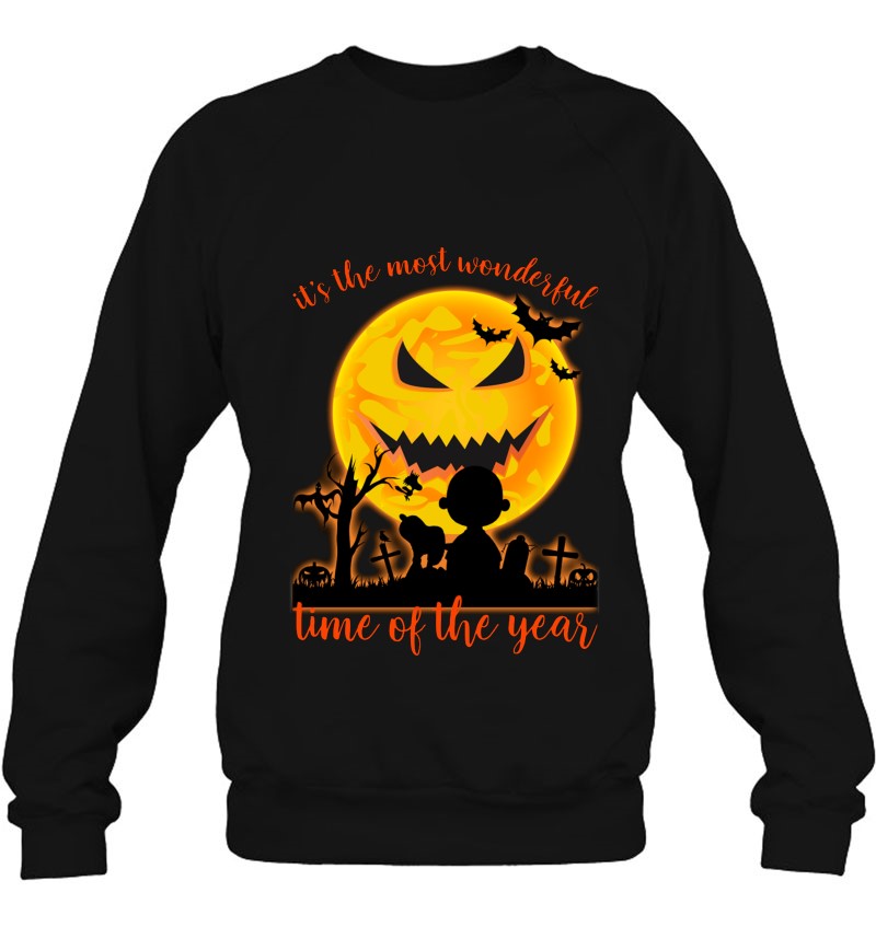 It's The Most Wonderful Time Of The Year Charlie Brown And Snoopy Halloween Sweatshirt