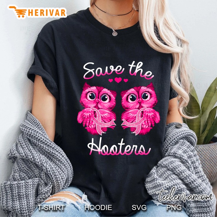 Owls Save A Hooters Pink Ribbon Breast Cancer Gifts Ladies Tee