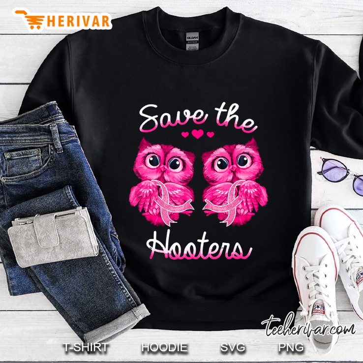 Owls Save A Hooters Pink Ribbon Breast Cancer Gifts Sweatshirt