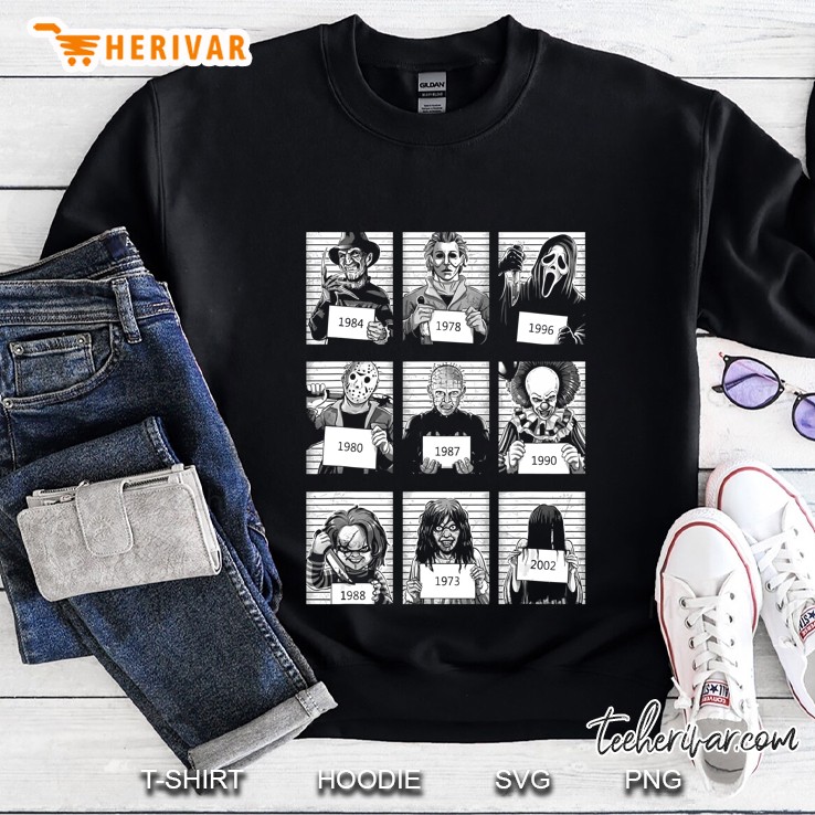 Scary Halloween Horror Characters Mug Shot Men Women Costume Sweatshirt