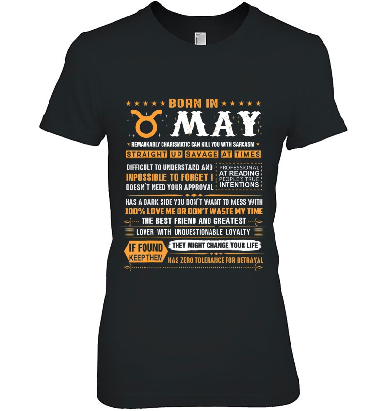 Only The Awesome People are Born in May Birthday Taurus t Shirt