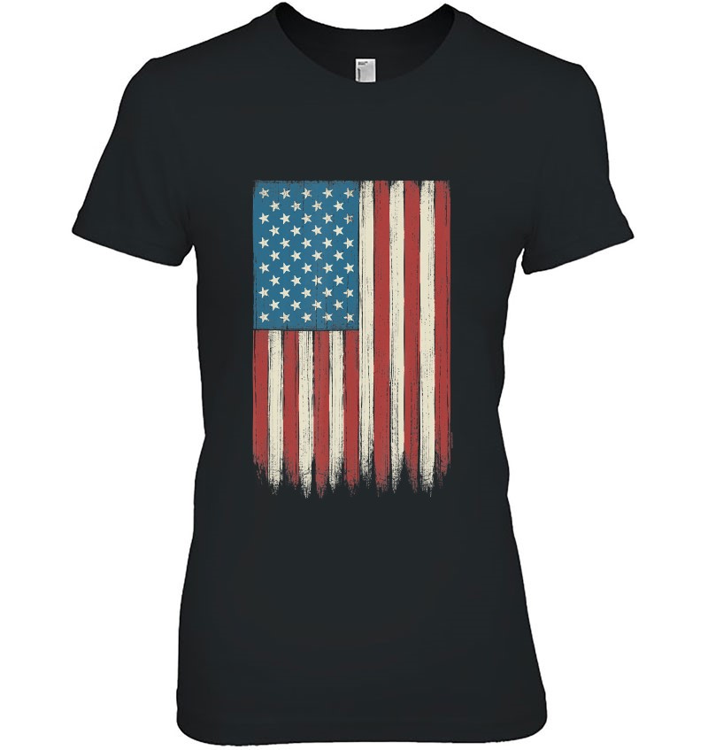 American Flag Shirt Vintage Usa Patriotic 4Th Of July Tee T-Shirts ...