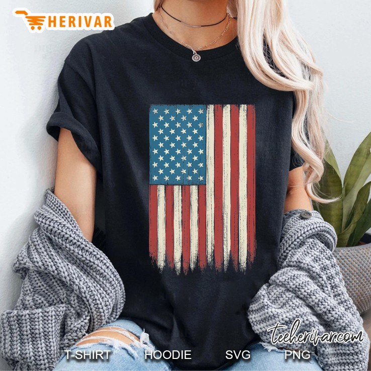 American Flag Shirt Vintage Usa Patriotic 4Th Of July Tee T-Shirts ...