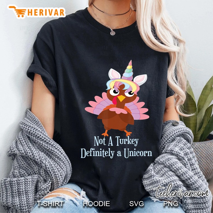 Turkey Disguise Unicorn Thanksgiving Novelty Ladies Tee