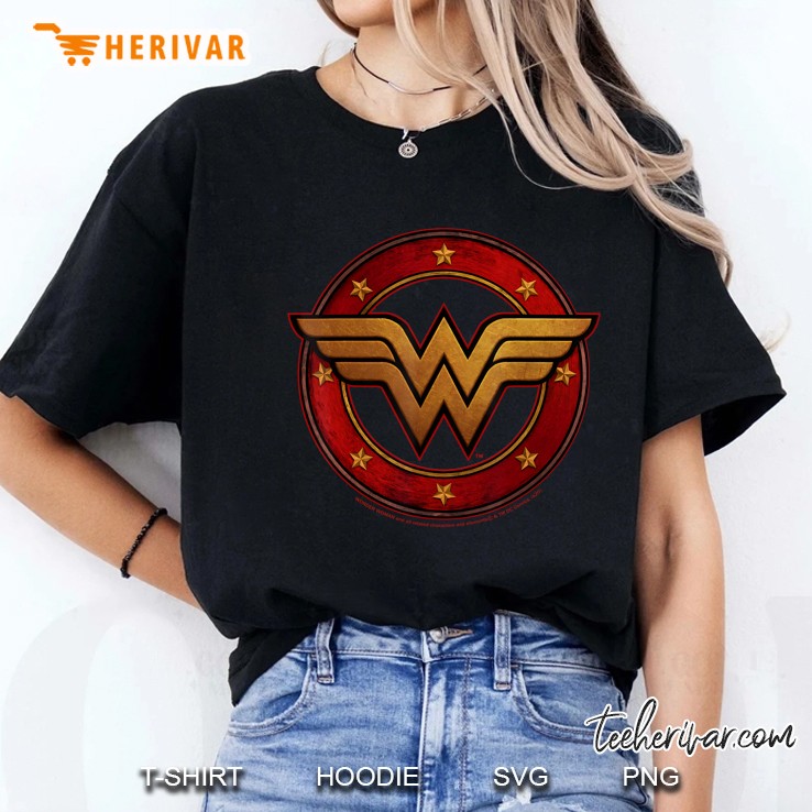 Dc Fandome Wonder Woman Metal Logo Ladies Tee