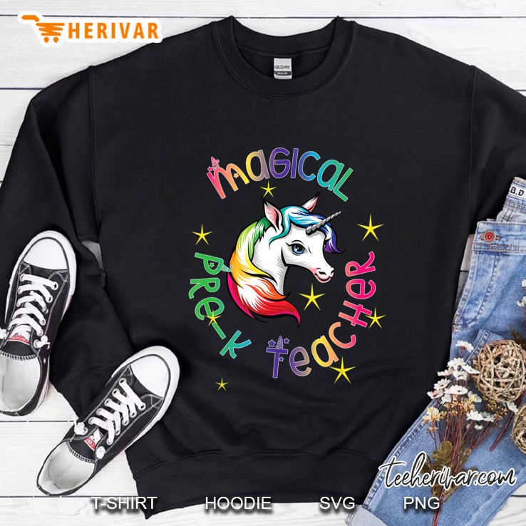 Cute Pre K Teachers Are Magical With Unicorn And Stars Sweatshirt