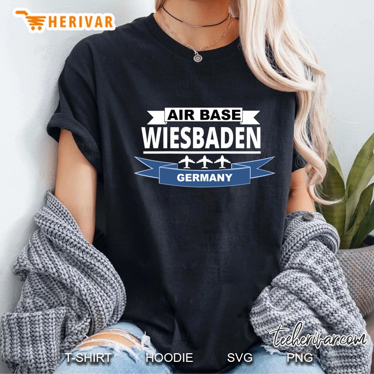 Air Base Wiesbaden Germany Us Air Force Raglan Baseball Tee Ladies Tee