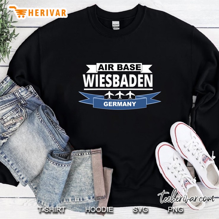 Air Base Wiesbaden Germany Us Air Force Raglan Baseball Tee Sweatshirt