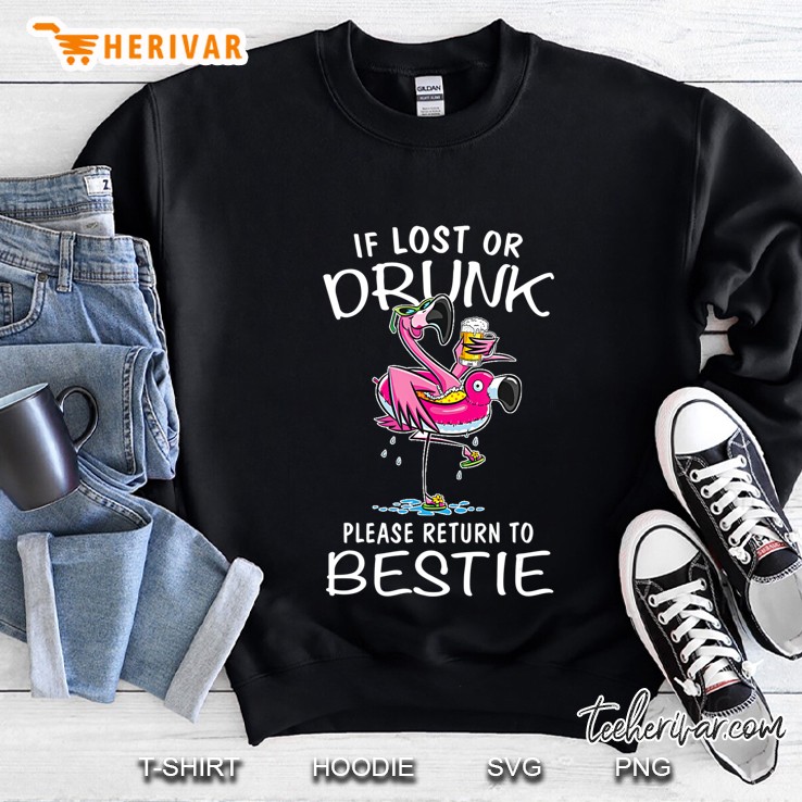 If Lost Or Drunk Please Return To My Bestie Couple Flamingo Sweatshirt