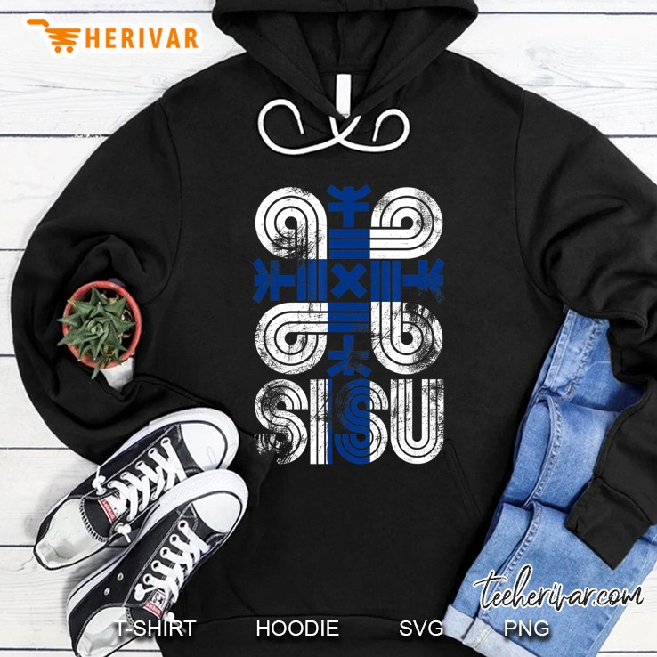 Sisu Finnish Flag Suomi Finland Protection Symbol Rune Tee Hoodie