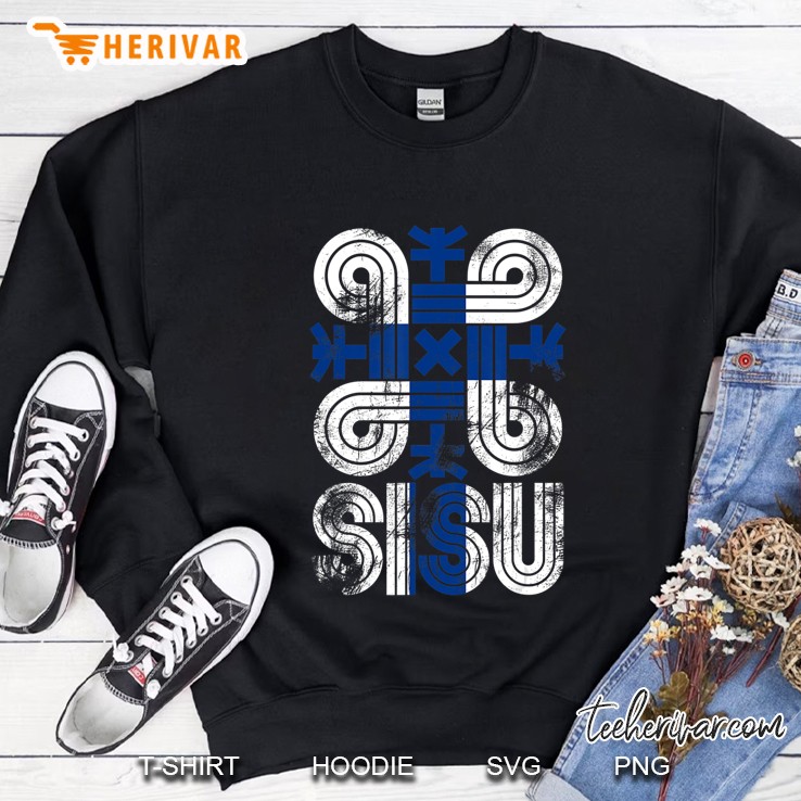 Sisu Finnish Flag Suomi Finland Protection Symbol Rune Tee Sweatshirt