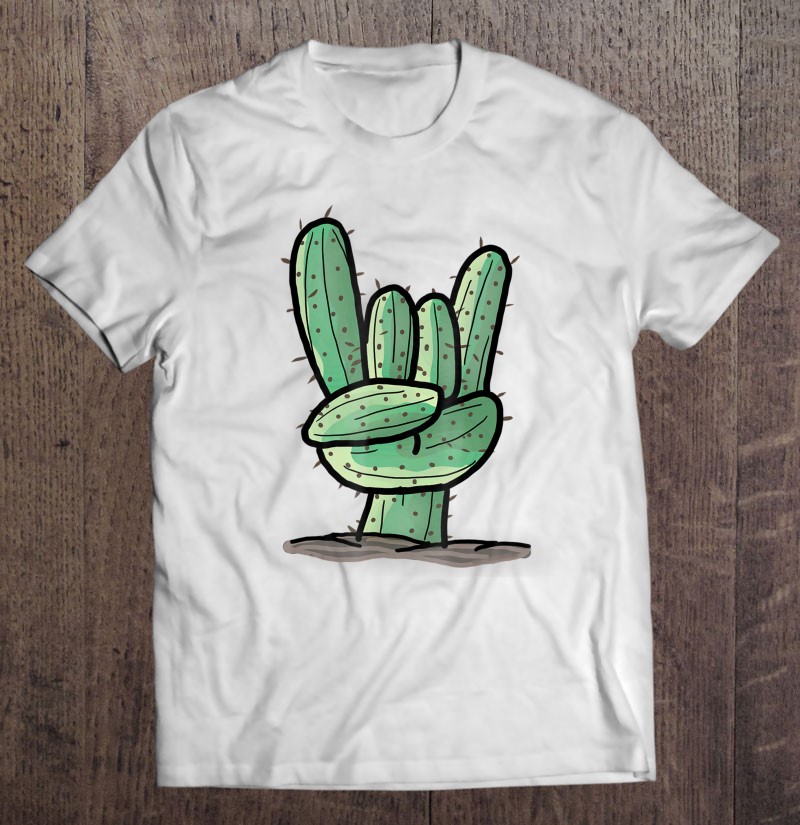 Rock on cactus bleached T-shirt